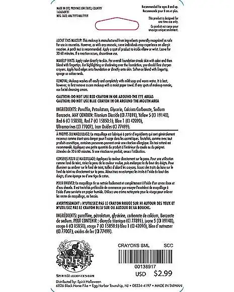 Spirit Halloween Small Makeup Crayons 4 Spirit Halloween Small Makeup Crayons - Image 2