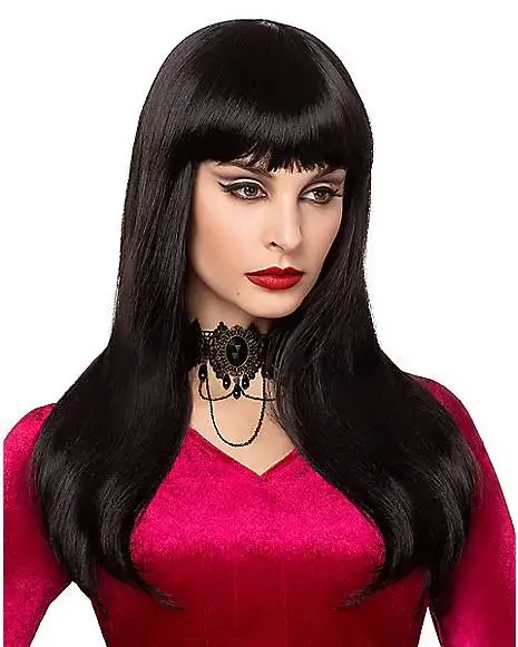 Spirit Halloween Long Black Wig With Bangs 3 Spirit Halloween Long Black Wig With Bangs