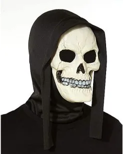 Spirit Halloween Glow In The Dark Skull Full Mask -Spooky Costume Store 01035021 c