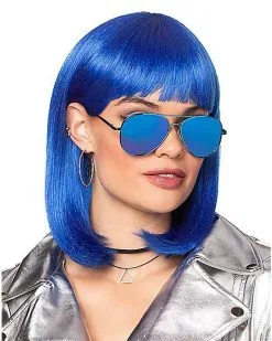 Spirit Halloween Dark Blue Pageboy Wig