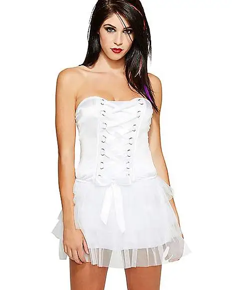 Spirit Halloween Front Lace-Up Corset - White 3 Spirit Halloween Front Lace-Up Corset - White