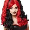 Spirit Halloween Red And Black Jester Wig -Spooky Costume Store 01217389 a