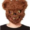 Spirit Halloween Brown Scary Teddy Bear Half Mask -Spooky Costume Store 01224898 a