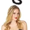 Spirit Halloween Faux Marabou Black Halo -Spooky Costume Store 01228287 a