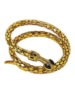 Spirit Halloween Goldtone Roman Snake Cuff -Spooky Costume Store 01267277 b