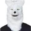 Spirit Halloween Moving Mouth White Wolf Full Mask