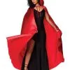 Spirit Halloween Red Satin Hooded Womens Cape -Spooky Costume Store 01277581 a