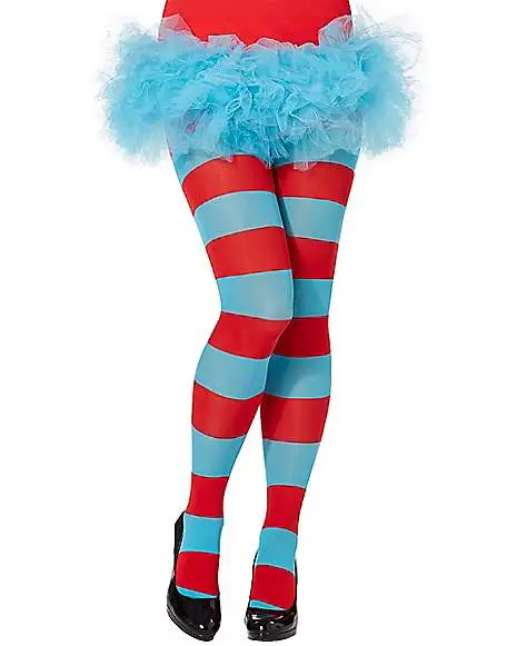 Spirit Halloween Thing 1 And 2 Striped Tights - Dr. Seuss 3 Spirit Halloween Thing 1 And 2 Striped Tights - Dr. Seuss