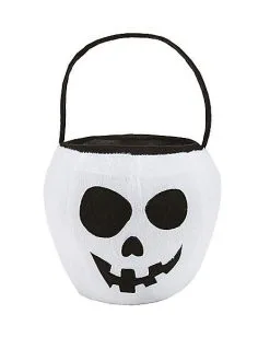 Spirit Halloween Skull Plush Treat Bucket