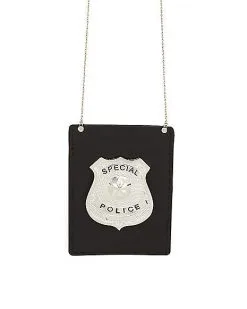 Spirit Halloween Cop Badge ID Necklace -Spooky Costume Store 01299775 b