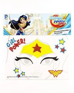 Spirit Halloween Wonder Woman Face Tattoo - DC Super Hero Girls