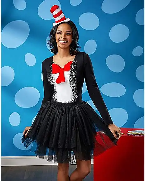 Spirit Halloween Adult Cat In The Hat Tutu Dress - Dr. Seuss 3 Spirit Halloween Adult Cat In The Hat Tutu Dress - Dr. Seuss