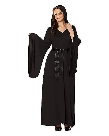 Spirit Halloween Adult Black Hooded Dress 5 Spirit Halloween Adult Black Hooded Dress - Image 3