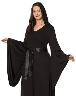Spirit Halloween Adult Black Hooded Dress 9 Spirit Halloween Adult Black Hooded Dress -Spooky Costume Store 01346998 d
