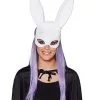 Spirit Halloween White Glitter Bunny Mask -Spooky Costume Store 01347772 a 1