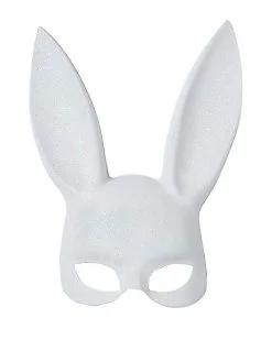 Spirit Halloween Black Glitter Bunny Mask -Spooky Costume Store 01347772 b
