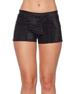 Spirit Halloween Adult Black Sequin Shorts