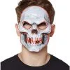 Spirit Halloween Doom EL Wire Light Up Skeleton Half Mask