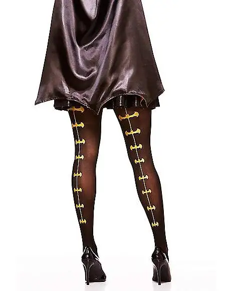 Spirit Halloween Batman Gold Backseam Tights - DC Comics 3 Spirit Halloween Batman Gold Backseam Tights - DC Comics