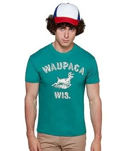 Spirit Halloween Adult Dustin Henderson T Shirt - Stranger Things