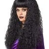 Spirit Halloween Black Crimped Wig With Bangs -Spooky Costume Store 01385707 a