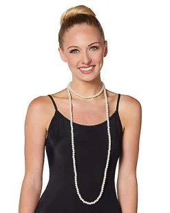 Spirit Halloween Faux Pearl Necklace -Spooky Costume Store 01389675 b