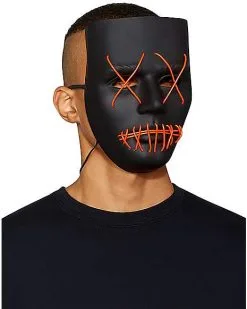 Spirit Halloween Light Up EL Wire X Eyes Mask -Spooky Costume Store 01390046 c
