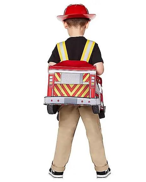 Spirit Halloween Toddler Light Up Firetruck Piggyback Costume 4 Spirit Halloween Toddler Light Up Firetruck Piggyback Costume - Image 2