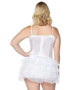 Spirit Halloween Front Lace-Up Corset - White 12 Spirit Halloween Front Lace-Up Corset - White -Spooky Costume Store 01394600 b