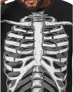 Spirit Halloween Long Sleeve Skeleton T Shirt -Spooky Costume Store 01395417 c