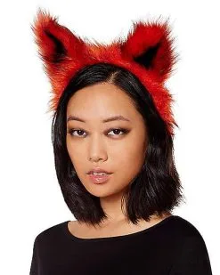 Spirit Halloween Faux Fur Fox Ear Headband -Spooky Costume Store 01401025 c