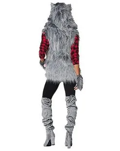Spirit Halloween Adult Faux Fur Wolf Vest 9 Spirit Halloween Adult Faux Fur Wolf Vest -Spooky Costume Store 01401173 d