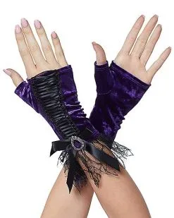 Spirit Halloween Purple Velvet Witch Gloves - Deluxe 5 Spirit Halloween Purple Velvet Witch Gloves - Deluxe -Spooky Costume Store 01403724 c