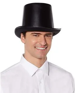 Spirit Halloween Vampire Faux Leather Top Hat -Spooky Costume Store 01404029 d