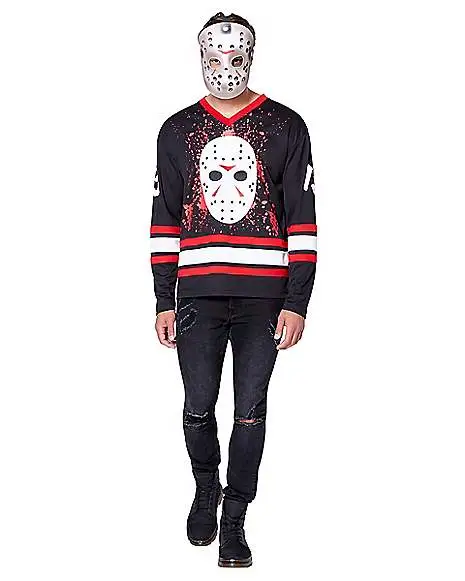 Spirit Halloween Jason Voorhees Hockey Jersey - Friday The 13th 3 Spirit Halloween Jason Voorhees Hockey Jersey - Friday The 13th