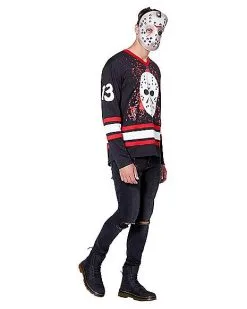 Spirit Halloween Jason Voorhees Hockey Jersey - Friday The 13th 9 Spirit Halloween Jason Voorhees Hockey Jersey - Friday The 13th -Spooky Costume Store 01405588 d