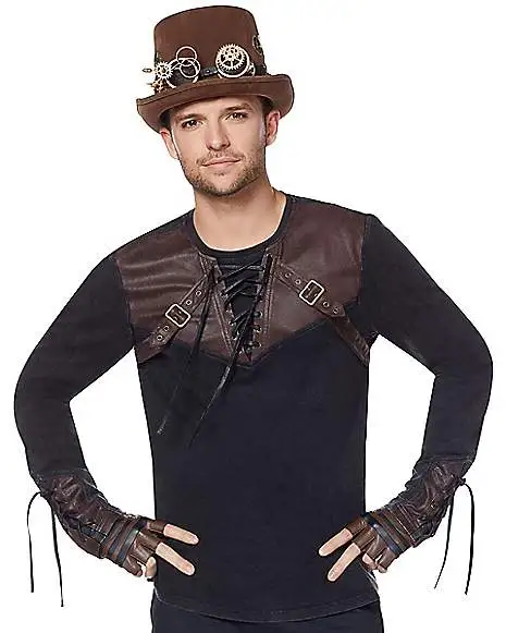 Spirit Halloween Lace Up Steampunk Shirt 3 Spirit Halloween Lace Up Steampunk Shirt