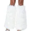 Spirit Halloween White Faux Fur Leg Warmers -Spooky Costume Store 01412550 a