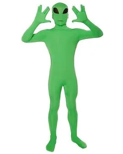 Spirit Halloween Kids Green Alien Skin Suit Costume -Spooky Costume Store 01414929 c
