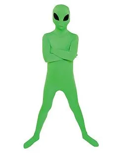 Spirit Halloween Kids Green Alien Skin Suit Costume -Spooky Costume Store 01414929 d