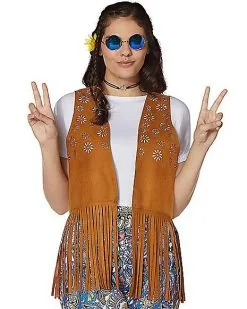 Spirit Halloween Fringed Hippie Vest -Spooky Costume Store 01425743 a
