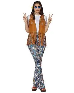Spirit Halloween Fringed Hippie Vest -Spooky Costume Store 01425743 c
