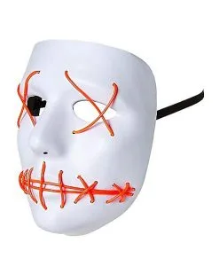 Spirit Halloween White And Red EL Wire Half Mask -Spooky Costume Store 01429208 d