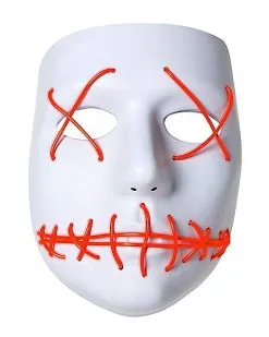 Spirit Halloween White And Red EL Wire Half Mask -Spooky Costume Store 01429208 e
