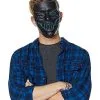 Spirit Halloween Black And Blue EL Wire Half Mask -Spooky Costume Store 01429216 a