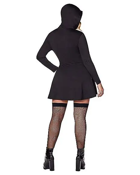 Spirit Halloween Black Hooded Dress 5 Spirit Halloween Black Hooded Dress - Image 3