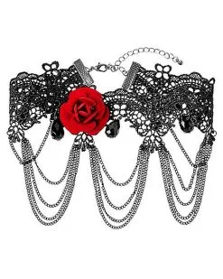 Spirit Halloween Day Of The Dead Rose Lace Choker Necklace 7 Spirit Halloween Day Of The Dead Rose Lace Choker Necklace -Spooky Costume Store 01433416 c