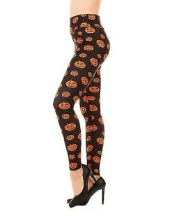 Spirit Halloween Pumpkin Leggings -Spooky Costume Store 01434281 b