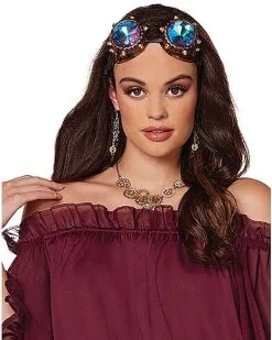 Spirit Halloween Adult Burgundy Ruffle Top -Spooky Costume Store 01434620 c
