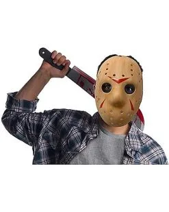 Spirit Halloween Jason Voorhees Half Mask And Machete Kit - Friday The 13th